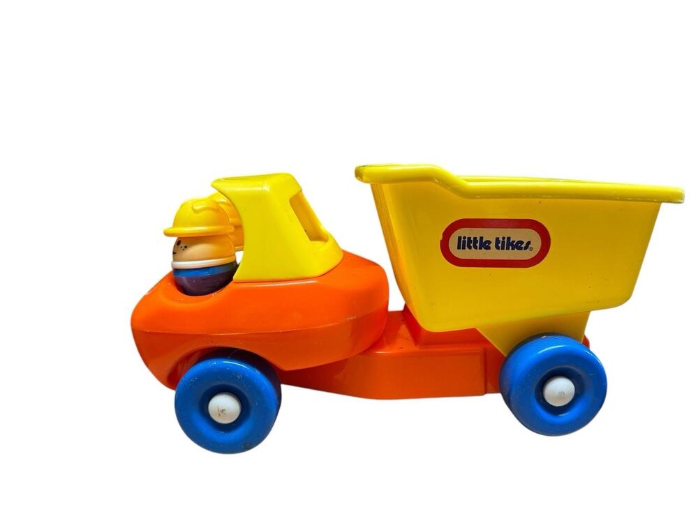 Little Tikes Toddle Tots Dump Truck Construction Vintage 1984 With People orange